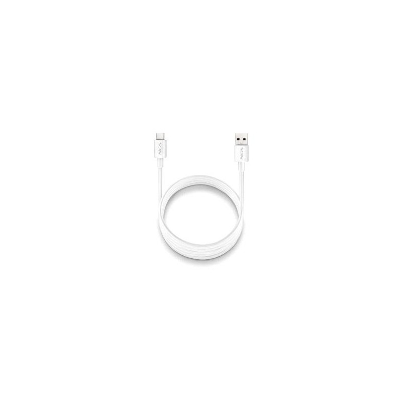 NGS ZYRO-AC Cavo da USB-C a USB-A - Ricarica rapida - 480 Mbps - 15 W - 1 metro - Colore bianco