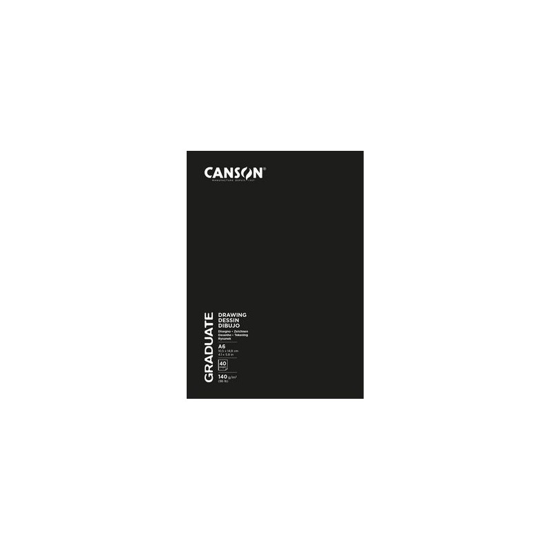 Canson Graduate Disegno e Schizzo - Quaderno rilegato con 20 fogli A5 - 140 g - Grana fine - Colore bianco