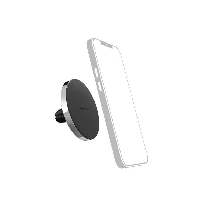 Hama Lock Supporto da auto per smartphone - Magnetico - Pinza per griglia - Peso massimo 230 g - Alluminio - Colore: ner