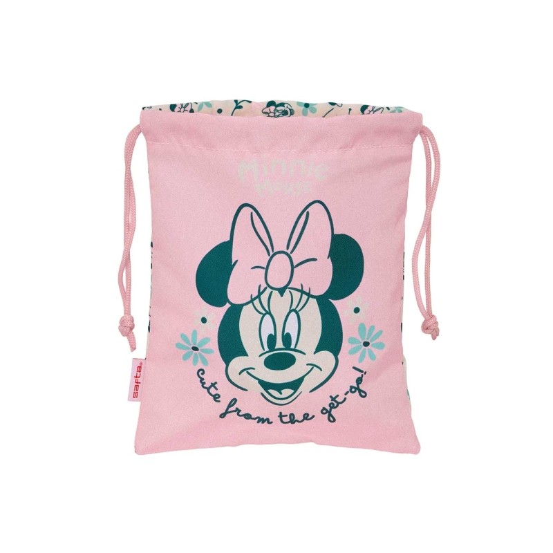 Safta Minnie Mouse Minty Minisacco con cordoncino da 1 L - 200x250 mm - Colore rosa pastello