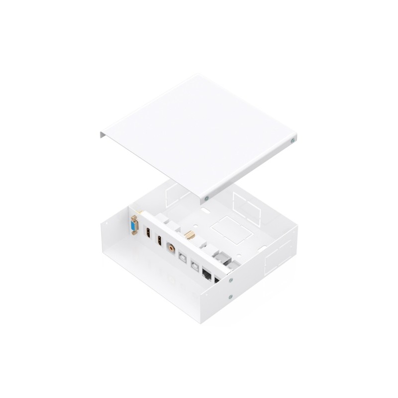 Aisens Scatola di connessione VGA. jack da 3.5. 2x HDMI. 2x USB-B. 2x RJ45 Cat.6A STP - Colore bianco