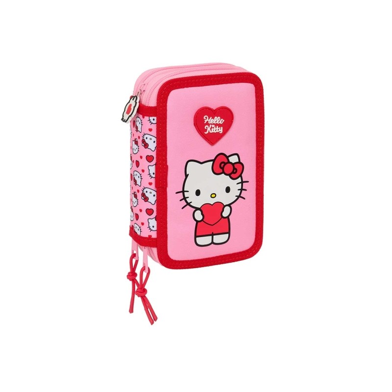 Safta Hello Kitty Astuccio a 3 ripiani - 37 pezzi - 1.3 L - Gomma - Matita - Penne a sfera - Temperamatite - Righelli - 