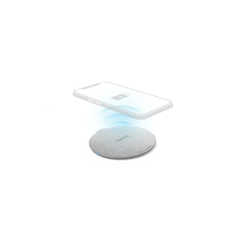 Hama QI-FC10 Metal Caricabatterie wireless - Potenza 10 W - USB-C - Indicatore LED - Ricarica rapida - Colore bianco