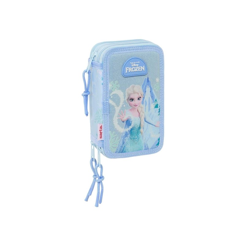 Safta Frozen Astuccio a 3 ripiani - 37 pezzi - Gomma - Matita - 2 penne a sfera - Temperamatite - 2 righelli - 16 matite