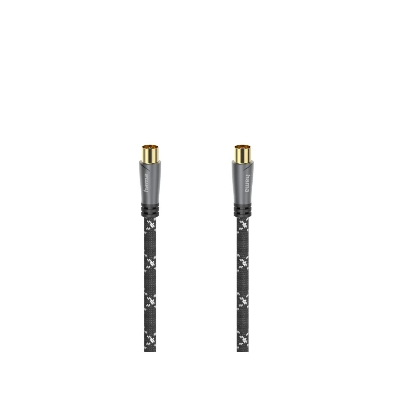 Cavo coassiale per antenna Hama Prime maschio/femmina - Lunghezza 1.5 m - Terminali placcati in oro - Schermatura 120 dB