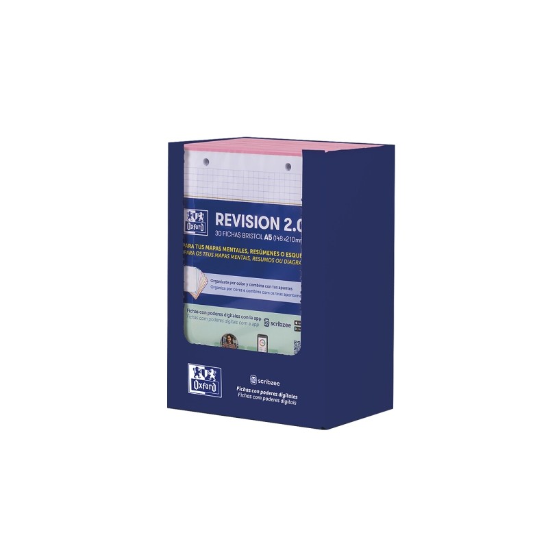 Oxford Expositor con 10 confezioni da 30 FlashCards 2.0 - Formato A5 - Griglia 5x5 mm - Cartoncino da 250 g - Digitalizz