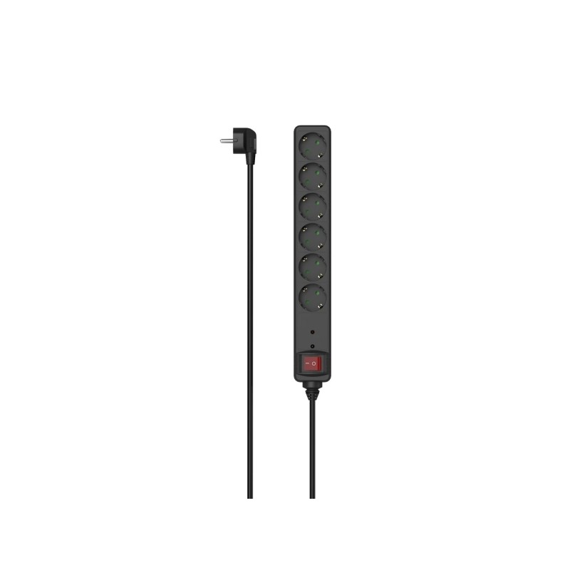 Hama Multipresa con 6 prese - Potenza massima 3680 W - Tensione 250 V - Cavo da 1.4 m - Interruttore di accensione - Spi