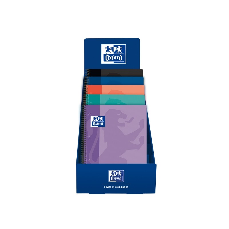 Oxford School Expositor con 25 quaderni a spirale - Formato A4+ - Quadretti 5x5 mm - Copertina in plastica - Anti-trasfe