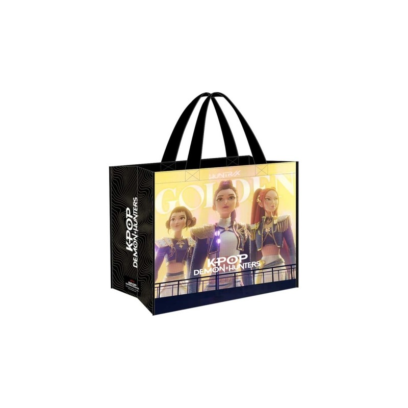 Safta K-Pop Demon Hunters Borsa della spesa riutilizzabile - 36 litri - Manici laterali - Polipropilene - 45x40x20 cm - 