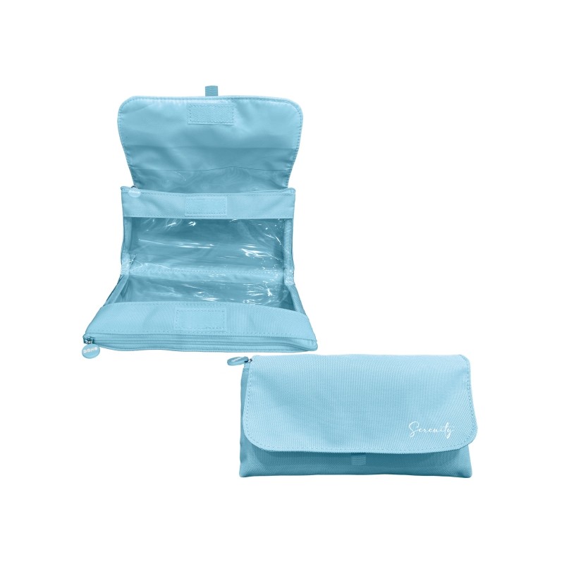 Dohe Serenity Borsa portaoggetti doppia - Patta con tasca interna - Cerniera - Finestre trasparenti - Poliestere - 22x11