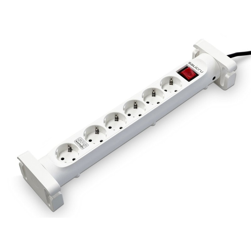Salicru Multipresa SPS SAFE 6S - Protezioni elettriche attive di ultima generazione - 6 prese Schuko - Colore bianco