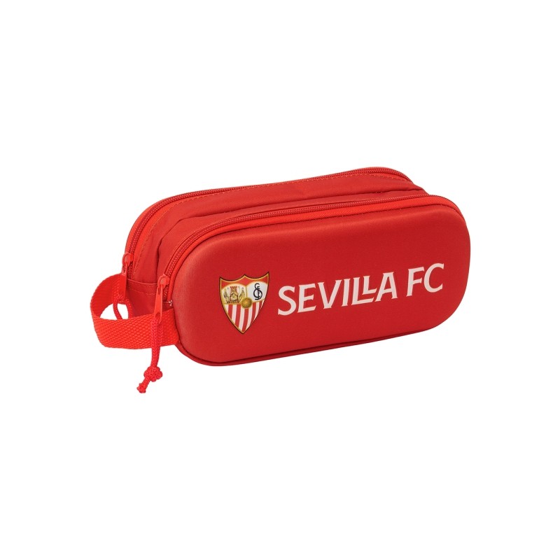 Safta Sevilla Fc Custodia multiuso 3D - 2 scomparti - Chiusura con cerniera - Manico - 21x8x6 cm - Colore rosso