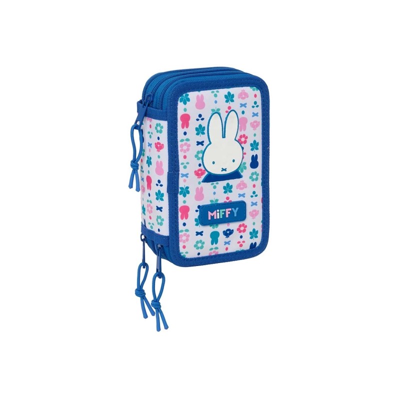 Safta Miffy Bunny Astuccio a 3 ripiani - 37 pezzi - Gomma - Matita - 2 penne a sfera - Temperamatite - 2 righelli - 16 m