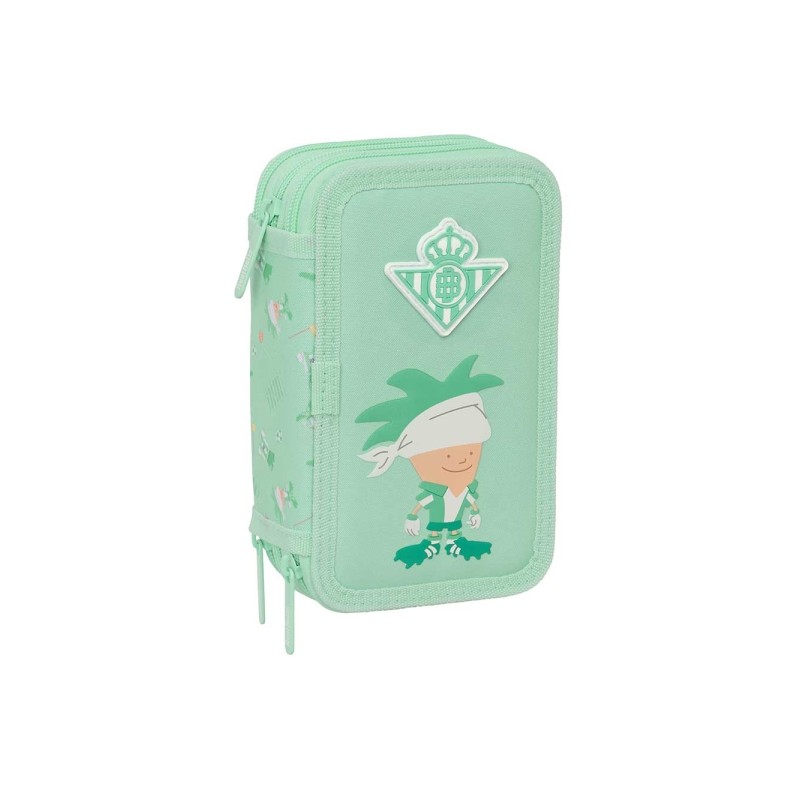 Safta Real Betis Balompie - Astuccio a 3 ripiani per la scuola dell'infanzia - 37 pezzi - Gomma - Matita - 2 penne a sfe