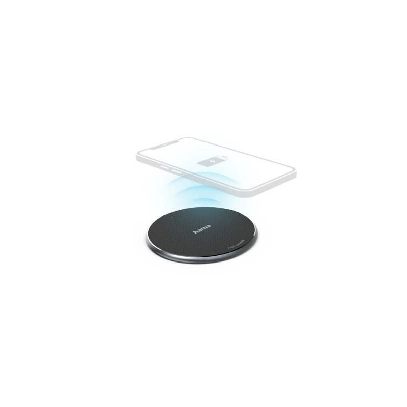 Hama QI-FC10 Caricabatterie wireless - Potenza 10 W - USB-C - Indicatore LED - Ricarica rapida - Colore: nero