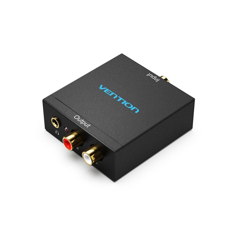 Adattatore audio Vention - Ingresso Toslink e RCA - Uscita 2xRCA e jack da 3.5 mm - Decodificatore coassiale in fibra ot