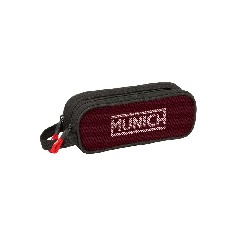 Safta Munich Vulcan Borsa multiuso - 2 scomparti con cerniera - Manico laterale - 1 L - 210x60x80 mm - Colore: nero e ro
