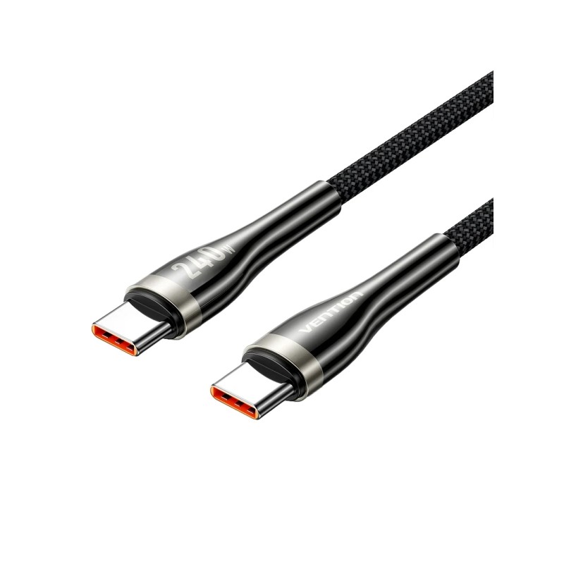 Cavo USB-C Vention - Potenza fino a 240 W - Lunghezza 1.2 m - Velocità fino a 480 Mbps - Rivestimento in nylon intrecci