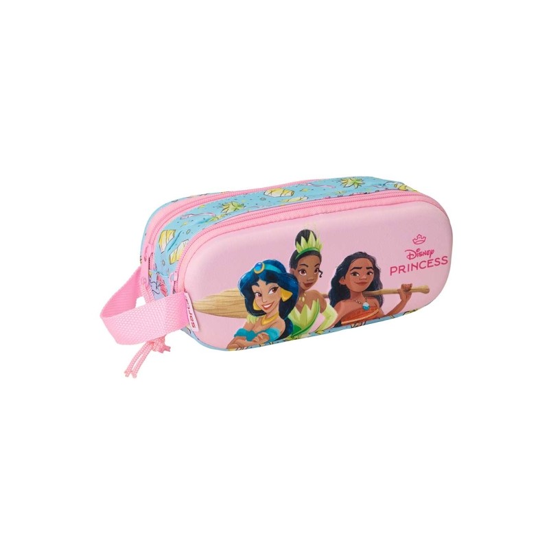Safta Principesse Disney Borsa portaoggetti 3D da 1 L - 2 scomparti - Chiusura con cerniera - Manico - 21x8x6 cm - Color