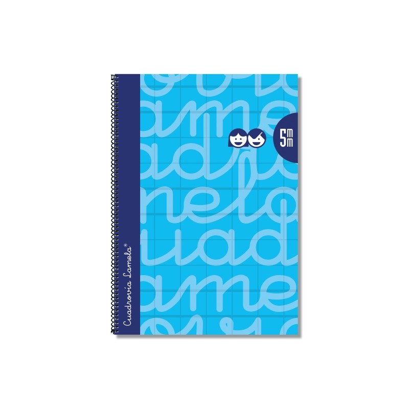 Lamela - Quaderno a spirale con 80 fogli da 90 g/m² con margine - Formato Folio - Righe a quattro linee da 5 mm - Coper