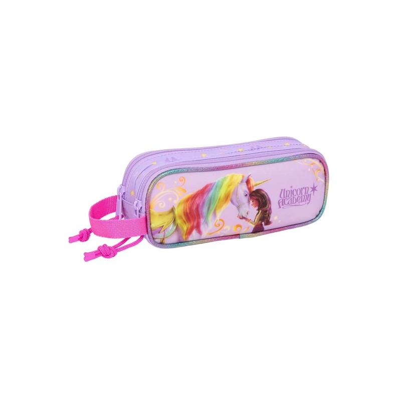 Safta Unicorn Academy Borsa portaoggetti - 2 scomparti con cerniera - Manico laterale - 1 L - 210x60x80 mm - Colore rosa