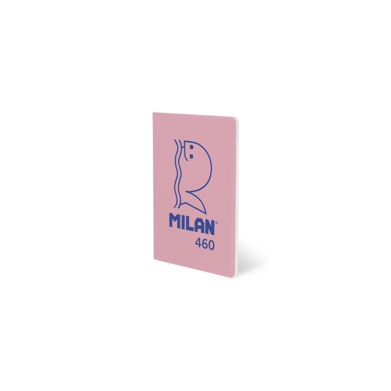 Milan 460 Since 1918 Taccuino A5 rilegato con punti metallici - Fogli bianchi - 24 fogli da 95 g - Colore rosa