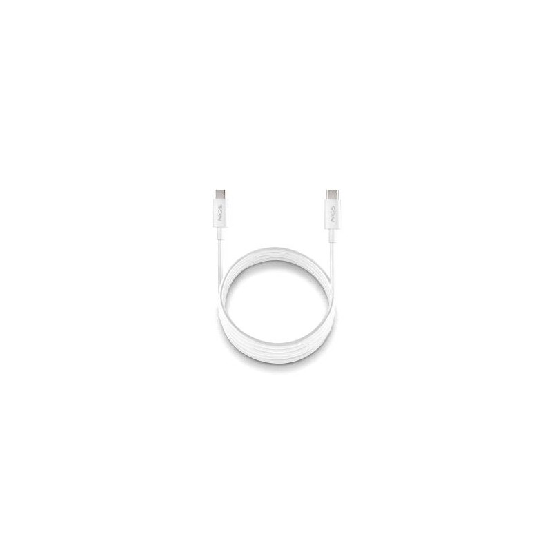 NGS ZYRO 60W-1 Cavo da USB-C a USB-C - Ricarica rapida - 480 Mbps - 15 W - 1 metro - Colore bianco