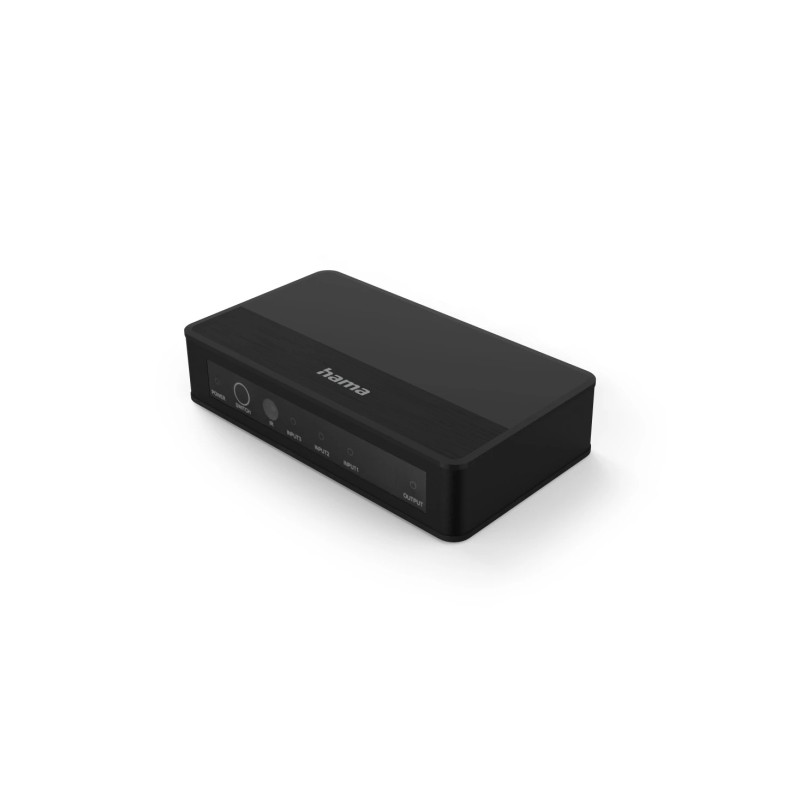 Hama Essential Commutatore HDMI 4K - Telecomando - 3 ingressi - 1 uscita - 13 x 1.5 x 5.5 cm - Colore: nero