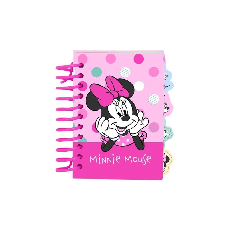 Safta Minnie Mouse Minty Blocco note - Formato A7 - 80 fogli da 80 g/m² - Rilegatura a spirale - Copertina rigida - 4 s
