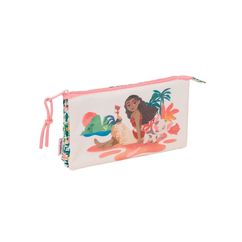 Safta Vaiana Borsa portaoggetti - 3 scomparti con cerniera - Tasca interna - 0.6 L - 220x30x120 mm - Colore verde