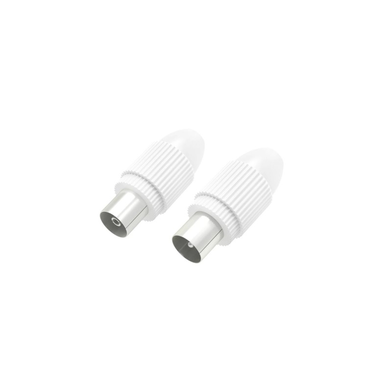 Set di connettori coassiali Hama Essential - Maschio e Femmina - Adatto a cavi da 5 a 7 mm - Fissaggio a morsetto - Colo