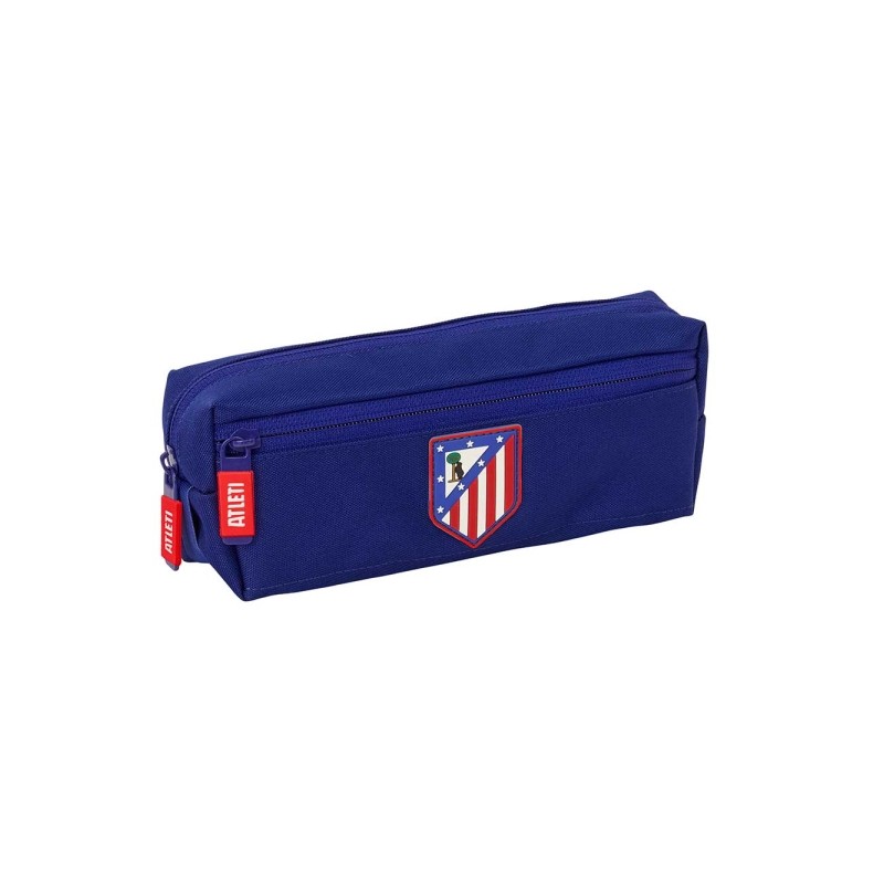 Safta Atletico de Madrid Borsa multiuso - 3 scomparti con cerniera - Elastico - Compatta - 22x8.5x6 cm - Colore blu navy