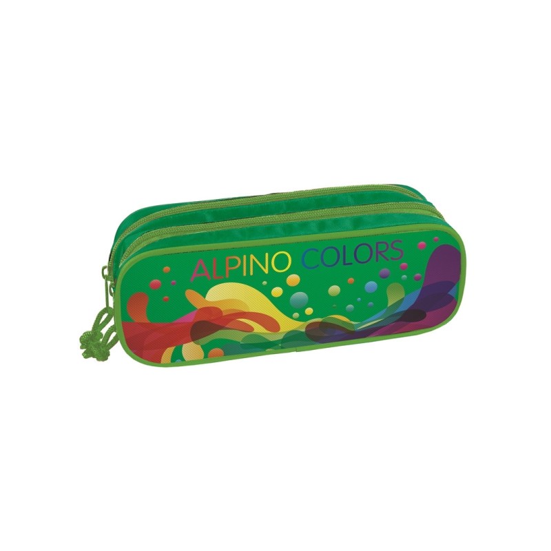 Alpino Colors Borsa portaoggetti con 2 cerniere - Rinforzo interno - Dimensioni 23x9.5x7 cm