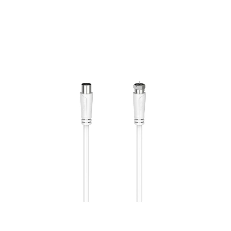 Cavo coassiale per antenna Hama Essential - Lunghezza 3 m - Connettore coassiale femmina - Connettore F maschio - Doppia