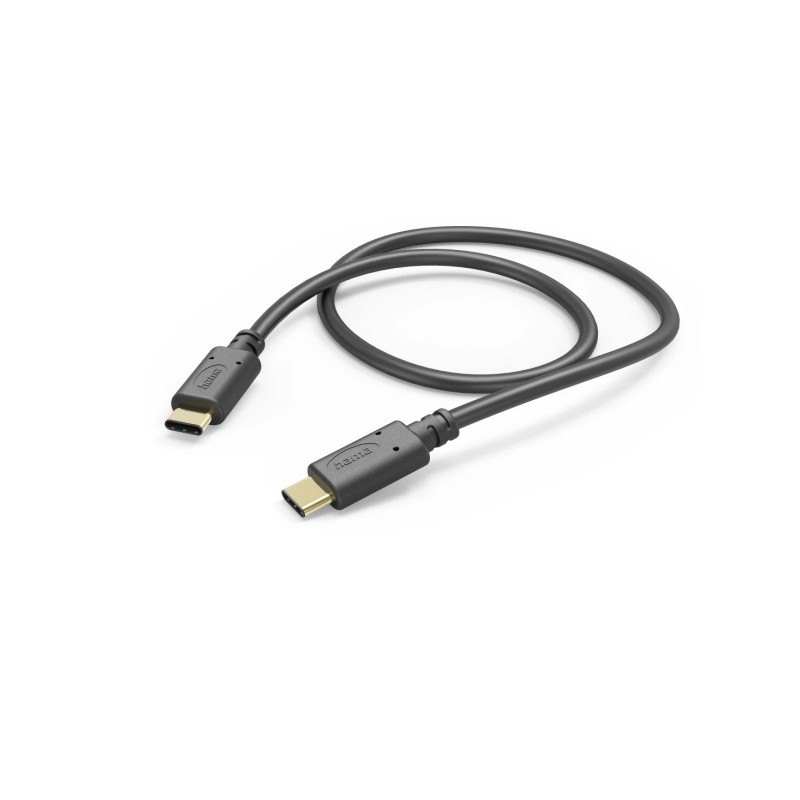 Cavo USB-C maschio Hama - Potenza massima 60 W - Lunghezza 1 m - Velocità fino a 480 Mbps - Placcato in oro - Colore ne