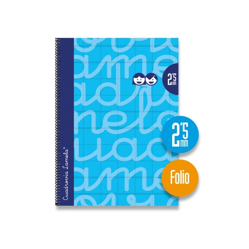 Lamela - Quaderno a spirale con 80 fogli da 90 g/m² con margine - Formato Folio - Righe a quattro linee da 2.5 mm - Cop