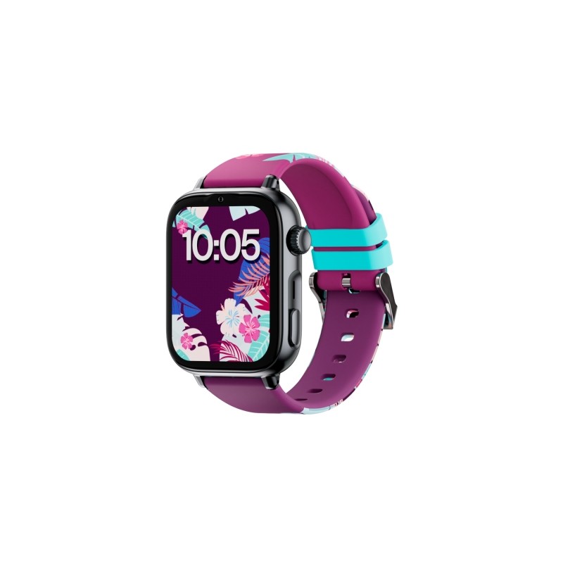 Savefamily Smartwatch per bambini SaveWatch Plus 2 - Schermo AMOLED - Cassa nera - Cinturino in silicone Maui