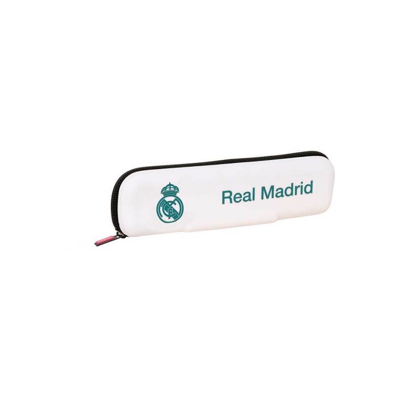 Safta Real Madrid Divisa 26/27 Borsa portaoggetti stretta - Silicone - Cerniera - 20x5.5x2 cm - Colore bianco