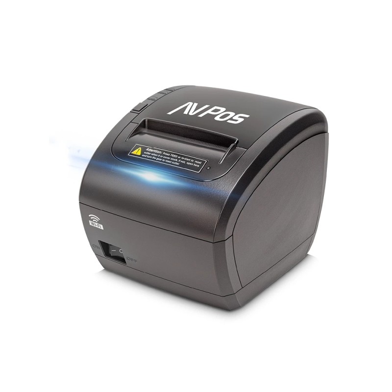 AVPos K90W Stampante termica per biglietti - Velocità 300 mm/s - Segnalatore luminoso e acustico - Taglierina automatic