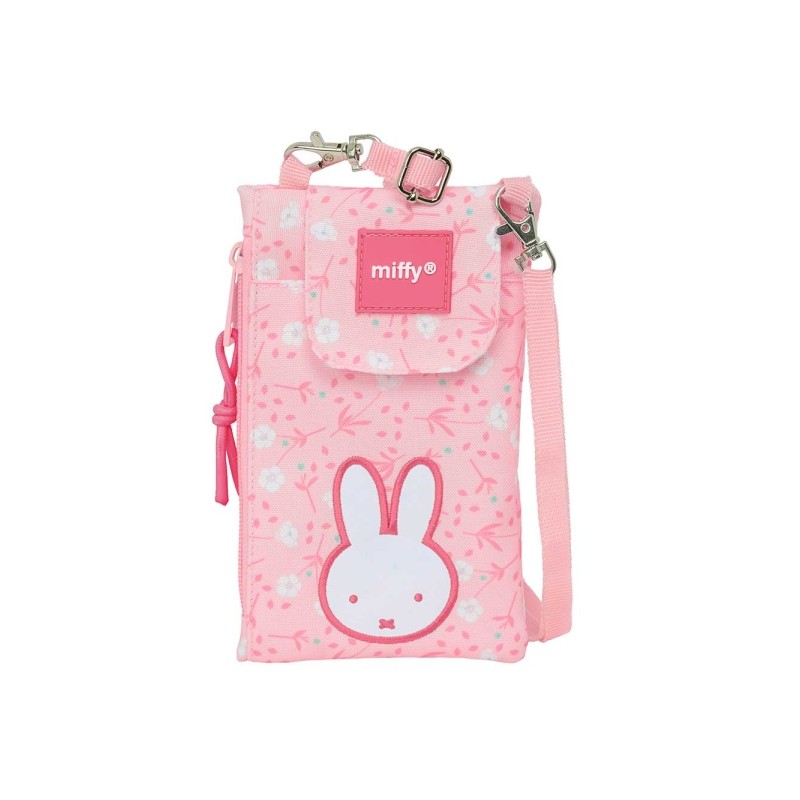 Safta Miffy Flores Portamonete e porta-cellulare fino a 6.9 - Scomparto con cerniera - Cordino regolabile - 0.19 L - 100