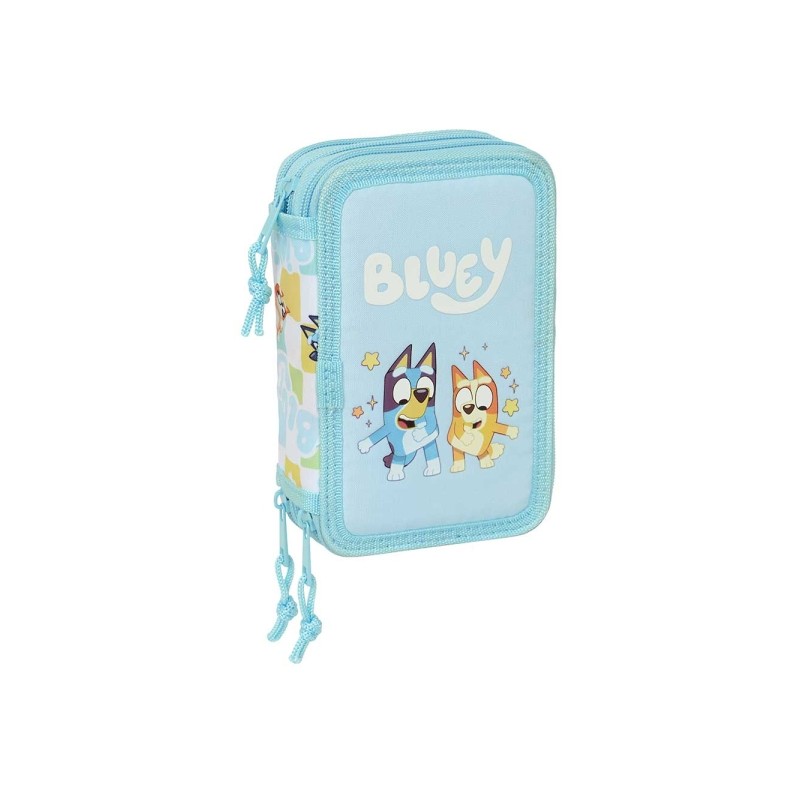 Safta Bluey Ready Astuccio a 3 ripiani - 37 pezzi - Gomma - Matita - 2 penne a sfera - Temperamatite - 2 righelli - 16 m