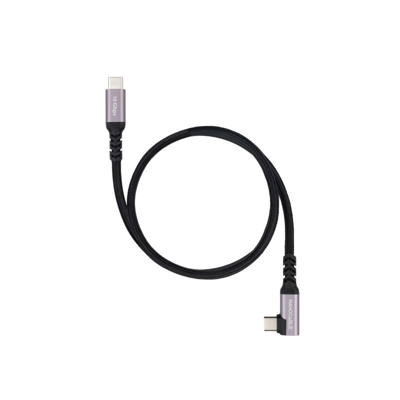Cavo USB-C maschio con angolo a 90° - Supporta fino a 100 W - Lunghezza 2 m - Velocità di trasferimento fino a 10 Gbps