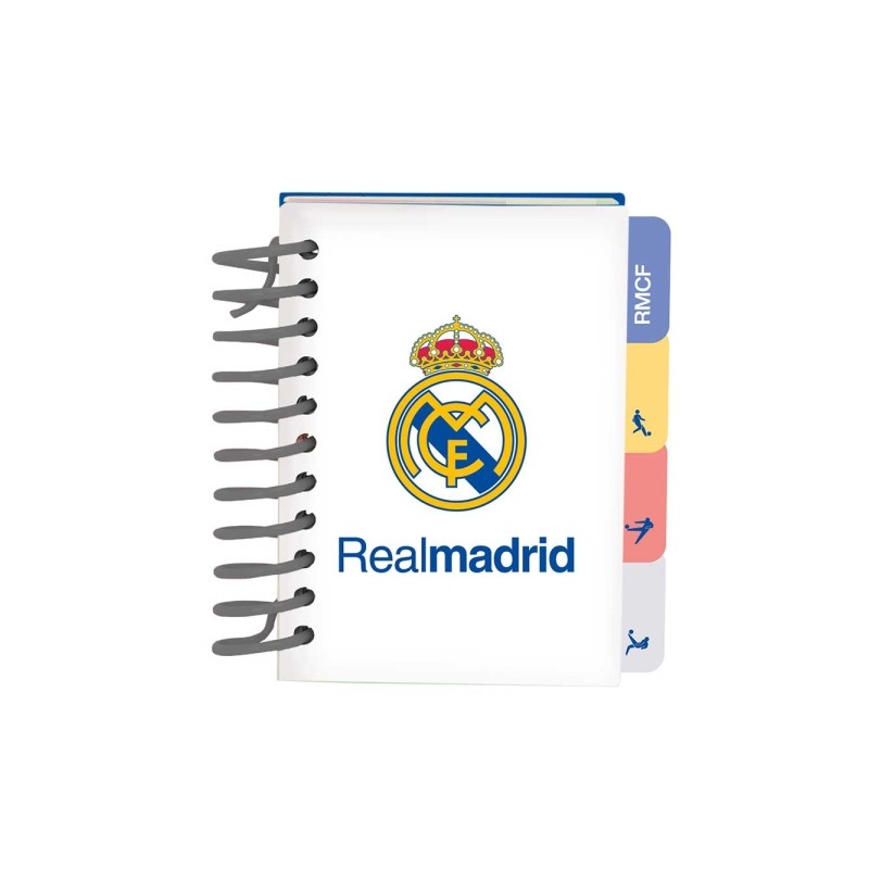 Safta Real Madrid Divisa 26/27 Blocco note - Formato A7 - 80 fogli da 80 g/m² - Rilegatura a spirale - Copertina rigida