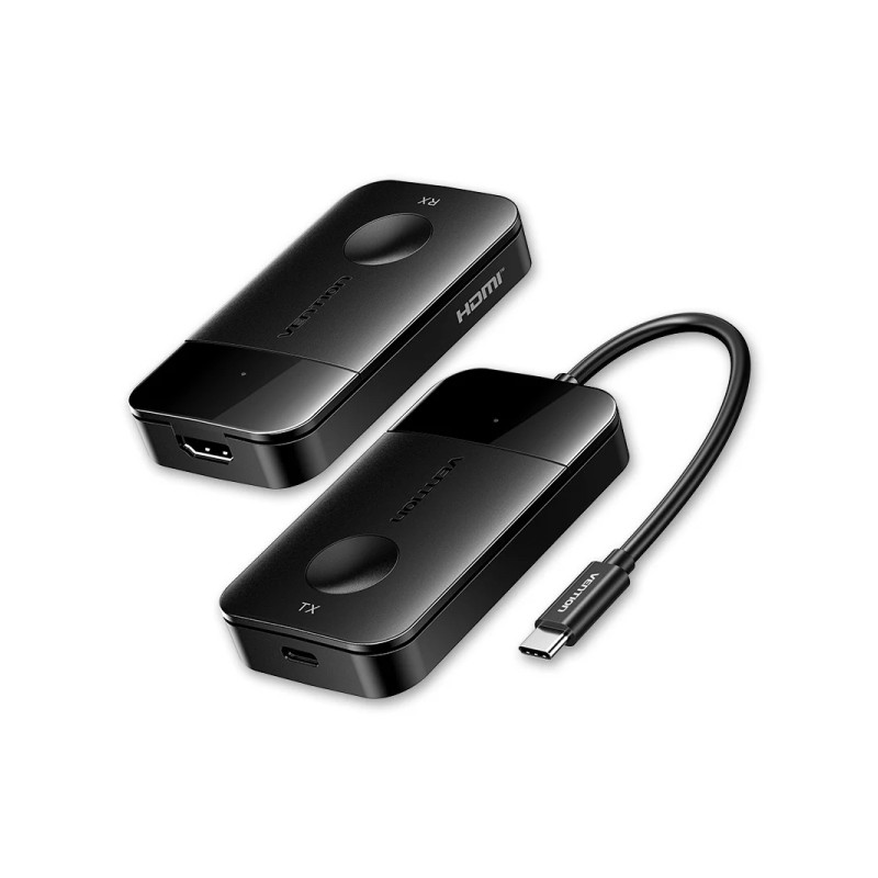 Vention Trasmettitore e ricevitore wireless da USB-C a HDMI - Risoluzione 4K - Portata fino a 50 m - Cavo USB-C - Wi-Fi 