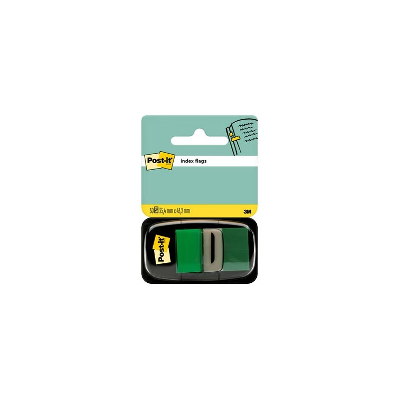 Dispenser Post-it Index con 50 post-it riposizionabili 25.4 x 43.2 mm - Adesione salda - Per contrassegnare. segnalare o