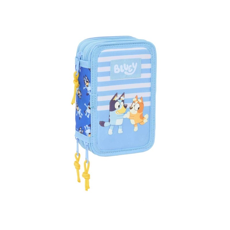 Safta Bluey Let'S Play Astuccio a 3 ripiani - 37 pezzi - 1.3 L - Gomma - Matita - Penne a sfera - Temperamatite - Righel