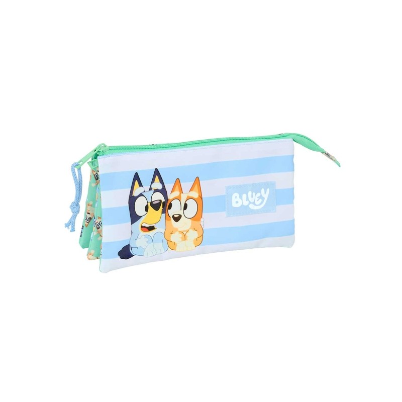 Safta Bluey Sisters Borsa portaoggetti - 3 scomparti con cerniera - Tasca interna - 0.6 L - 220x30x120 mm - Colore: blu