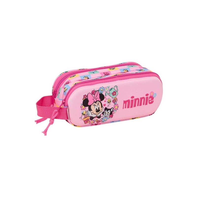 Safta Minnie Mouse Borsa multiuso 3D - 2 scomparti con cerniera - Manico laterale - Capacità 1 L - 21x8x6 cm - Colore r