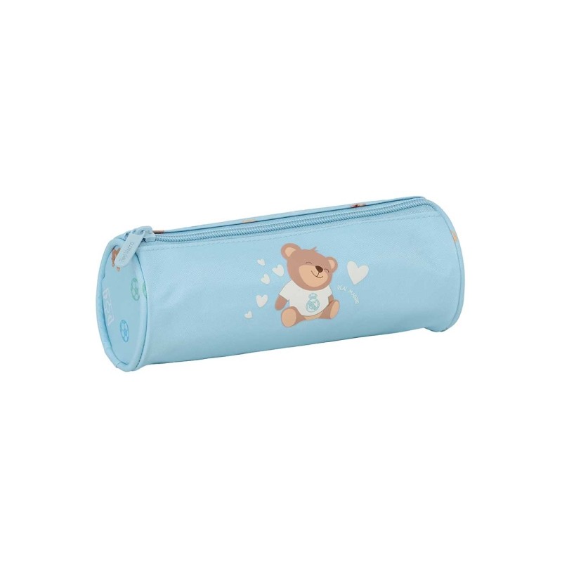 Safta Real Madrid Borsa portaoggetti rotonda per bambini in età prescolare - Cerniera con tirazza - 20x7x7 cm - Colore: