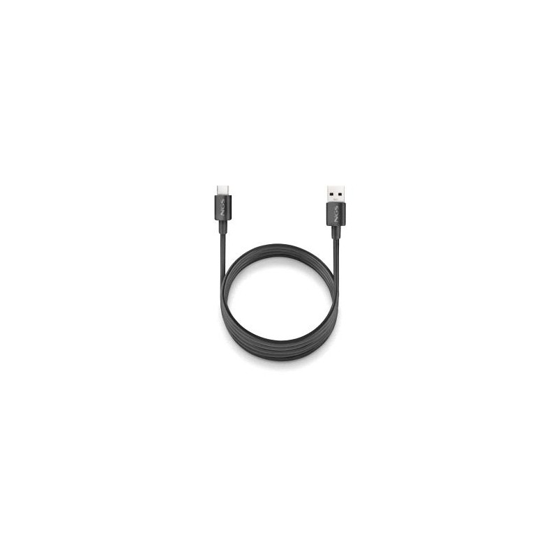 NGS ZYRO-AC Cavo da USB-C a USB-A - Ricarica rapida - 480 Mbps - 15 W - 1 metro - Colore: nero